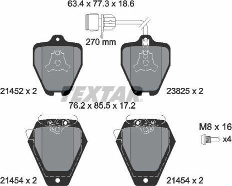 Textar 2145201 - Колодки тормозные дисковые компл. 100 (4A, C4),100 Avant (4A, C4),100 Stufenheck (4A, C4),100 Saloon autosila-amz.com