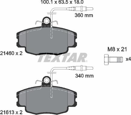 Textar 89011100 - Дисковый тормозной механизм, комплект autosila-amz.com