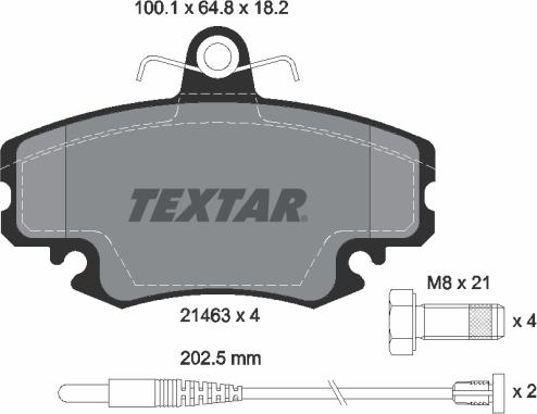 Textar 2146304 - Тормозные колодки, дисковые, комплект autosila-amz.com