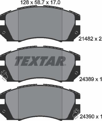 Textar 2148202 - Тормозные колодки, дисковые, комплект autosila-amz.com