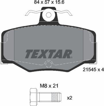 Textar 2154501 - Тормозные колодки, дисковые, комплект autosila-amz.com