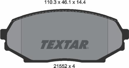 Textar 2155202 - Тормозные колодки, дисковые, комплект autosila-amz.com