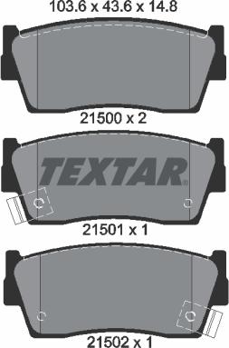 Textar 2150001 - Тормозные колодки, дисковые, комплект autosila-amz.com