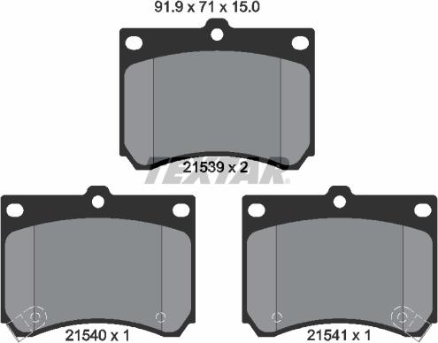 Textar 2153901 - Тормозные колодки, дисковые, комплект autosila-amz.com