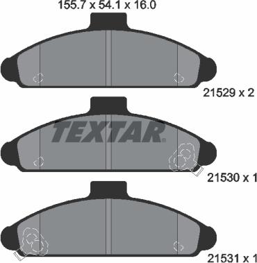 Textar 2152901 - Тормозные колодки, дисковые, комплект autosila-amz.com