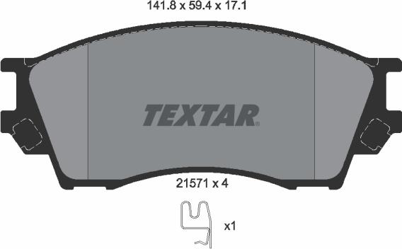 Textar 2157101 - Тормозные колодки, дисковые, комплект autosila-amz.com