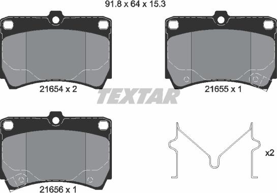 Textar 2165404 - Тормозные колодки, дисковые, комплект autosila-amz.com