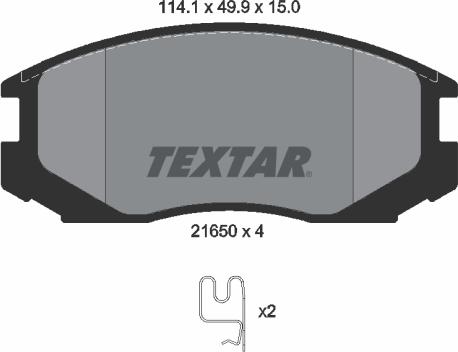 Textar 2165001 - Тормозные колодки, дисковые, комплект autosila-amz.com
