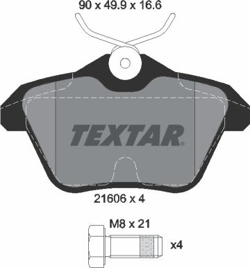 Textar 2160601 - Тормозные колодки, дисковые, комплект autosila-amz.com