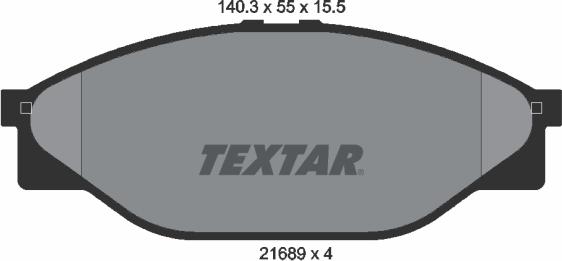 Textar 2168901 - Тормозные колодки, дисковые, комплект autosila-amz.com