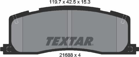 Textar 2168801 - Тормозные колодки, дисковые, комплект autosila-amz.com