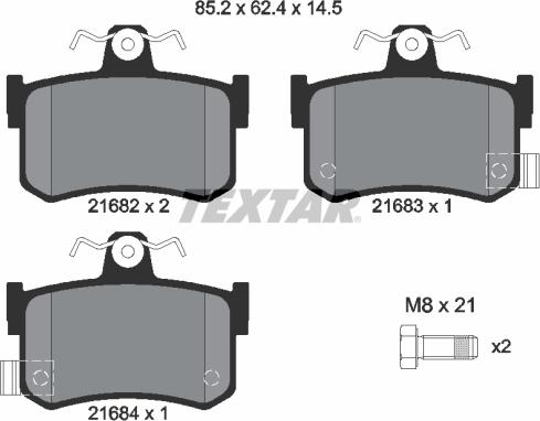 Textar 2168202 - Колодки тормозные дисковые компл. MG TF,MGF (RD),MGR V8;800 (XS),800 Coupe,800 Schr?gheck (XS),800 H autosila-amz.com