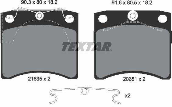 Textar 2163501 - Тормозные колодки, дисковые, комплект autosila-amz.com