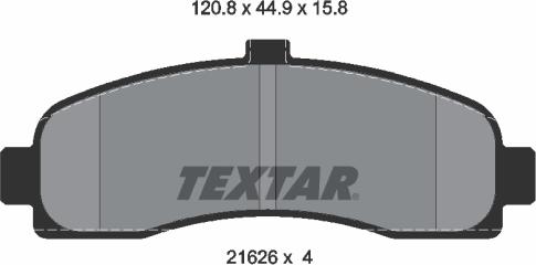 Textar 2162601 - Тормозные колодки, дисковые, комплект autosila-amz.com