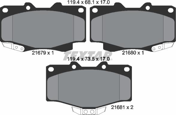 Textar 2167907 - Тормозные колодки, дисковые, комплект autosila-amz.com