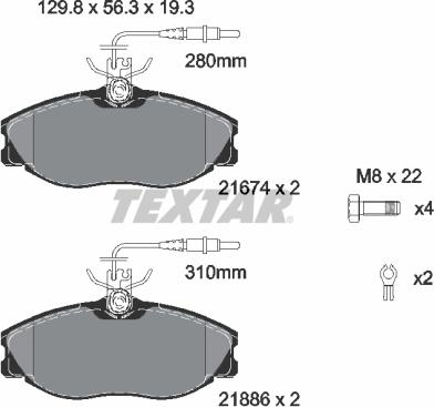 Textar 2167403 - Тормозные колодки, дисковые, комплект autosila-amz.com