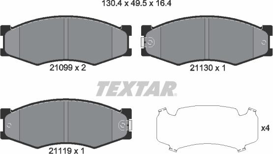 Textar 2109902 - Тормозные колодки, дисковые, комплект autosila-amz.com