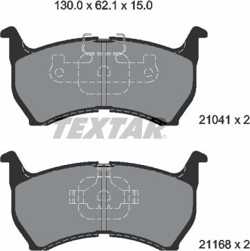 Textar 2104102 - Тормозные колодки, дисковые, комплект autosila-amz.com