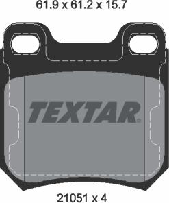 Textar 2105101 - Тормозные колодки, дисковые, комплект autosila-amz.com