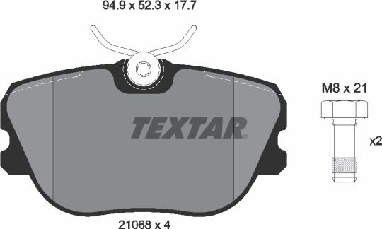 Textar 2106804 - Тормозные колодки, дисковые, комплект autosila-amz.com