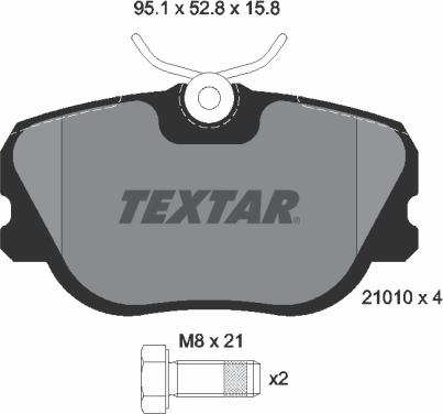 Textar 2101003 - Тормозные колодки, дисковые, комплект autosila-amz.com
