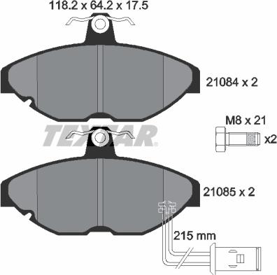 Textar 2108401 - Тормозные колодки, дисковые, комплект autosila-amz.com