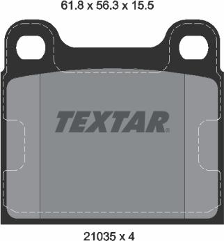 Textar 2103501 - Колодки тормозные дисковые компл. /8 (W114),/8 Coupe (W114),/8 Saloon (W114),/8 Stufenheck (W114),/8 autosila-amz.com