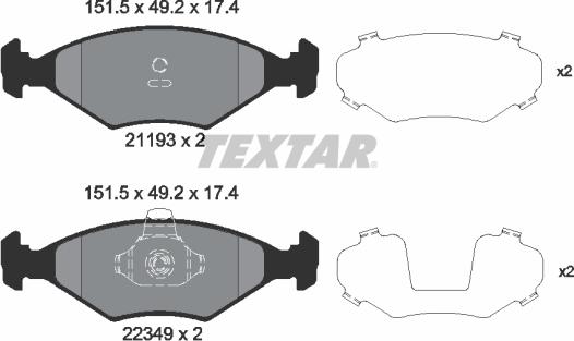 Textar 2119303 - Тормозные колодки, дисковые, комплект autosila-amz.com