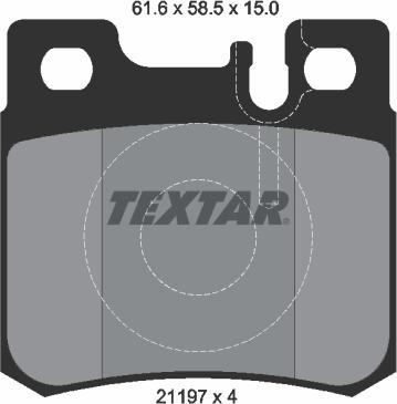 Textar 2119701 - Тормозные колодки, дисковые, комплект autosila-amz.com