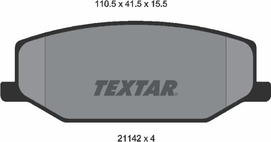 Textar 2114202 - Тормозные колодки, дисковые, комплект autosila-amz.com