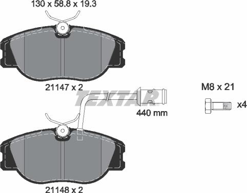 Textar 2114703 - Тормозные колодки, дисковые, комплект autosila-amz.com