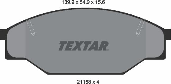 Textar 2115801 - Тормозные колодки, дисковые, комплект autosila-amz.com