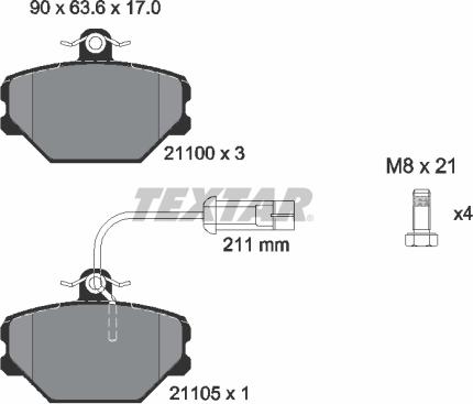 Textar 2110005 - Тормозные колодки, дисковые, комплект autosila-amz.com