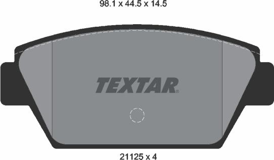 Textar 2112503 - Тормозные колодки, дисковые, комплект autosila-amz.com