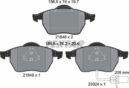 Textar 2184903 - Колодки тормозные дисковые компл. GALAXY (WGR);ALHAMBRA (7V8, 7V9);SHARAN (7M8, 7M9, 7M6) передн. autosila-amz.com