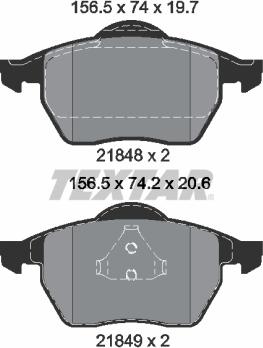 Textar 2184802 - Колодки тормозные дисковые компл. GALAXY (WGR);ALHAMBRA (7V8, 7V9);SHARAN (7M8, 7M9, 7M6) передн. autosila-amz.com