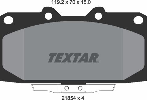 Textar 2185401 - Тормозные колодки, дисковые, комплект autosila-amz.com