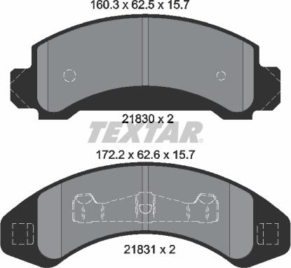 Textar 2183001 - Тормозные колодки, дисковые, комплект autosila-amz.com