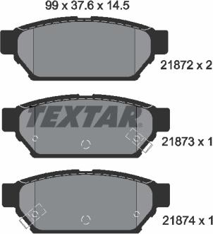 Textar 2187202 - Тормозные колодки, дисковые, комплект autosila-amz.com