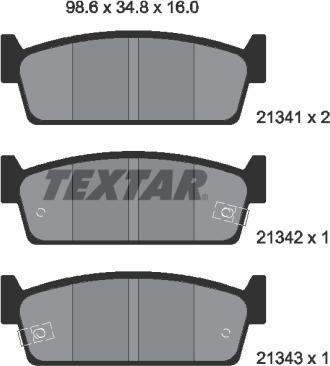 Textar 2134101 - Тормозные колодки, дисковые, комплект autosila-amz.com