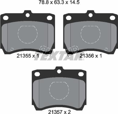 Textar 2135501 - Тормозные колодки, дисковые, комплект autosila-amz.com