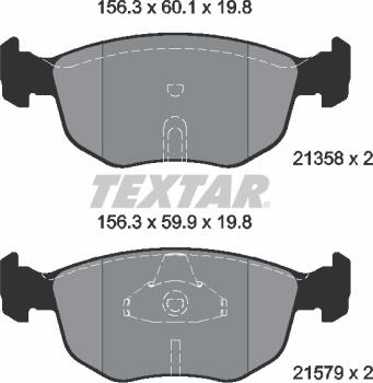 Textar 2135803 - Тормозные колодки, дисковые, комплект autosila-amz.com