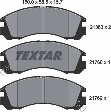 Textar 2136301 - Тормозные колодки, дисковые, комплект autosila-amz.com