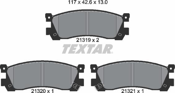 Textar 2131901 - Тормозные колодки, дисковые, комплект autosila-amz.com