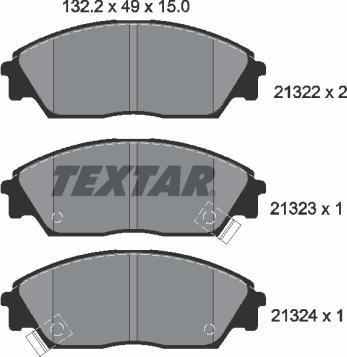Textar 2132201 - Тормозные колодки, дисковые, комплект autosila-amz.com