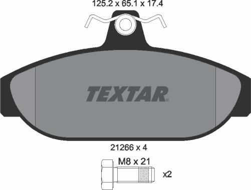 Textar 2126601 - Тормозные колодки, дисковые, комплект autosila-amz.com