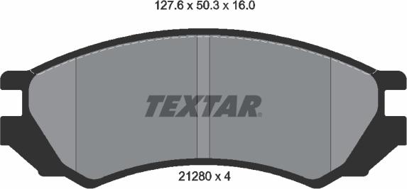Textar 2128002 - колодки торм. дисковые ! перед. 128x50x16 \NISSAN PRIMERA 1.6 90>96, 93>96, 2.0 D 91>96 autosila-amz.com