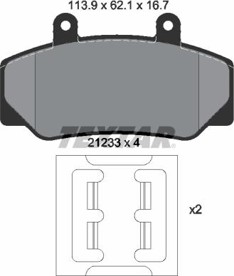 Textar 2123302 - Тормозные колодки, дисковые, комплект autosila-amz.com