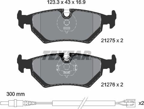 Textar 2127501 - Тормозные колодки, дисковые, комплект autosila-amz.com