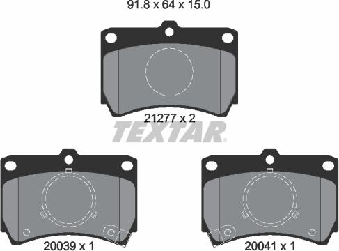 Textar 2127702 - Тормозные колодки, дисковые, комплект autosila-amz.com